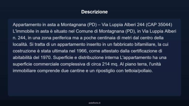 Immobile in asta di 214 m² con più di 5 locali e box auto in vendita a Montagnana - Foto 3
