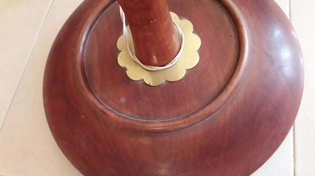 Lampada da terra in Stile oro damascato usata, in noce - Foto 2