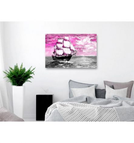 Quadro Veliero - Rosa - Cm.90x60 E 120x80 ARREDALACASA - Foto 2