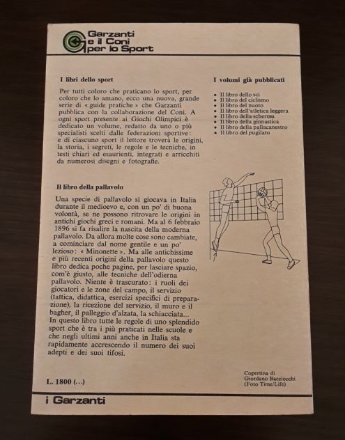 il libro di pallavolo, i Garzanti 5 ottobre 1978. - Foto 3