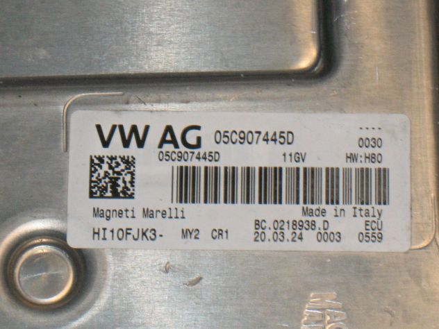 05C907445D ECU CENTRALINA POLO SKODA 1.0 05C907445D HW80 0030 HI10FJK3MY2 - Foto 2