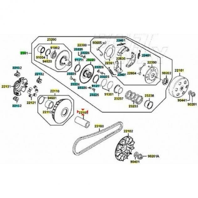 Bussola semipuleggia scooter Kymco 250 - Foto 3