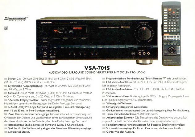 Amplificatore PIONEER VSA 701S (Dolby Pro-Logic) - Foto 2