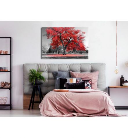 Quadro Con Gli Alberi Rossi 90x60 E 120x80 ARREDALACASA - Foto 2