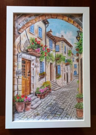 Quadretti con panorami disegnati con pastelli - Foto 2