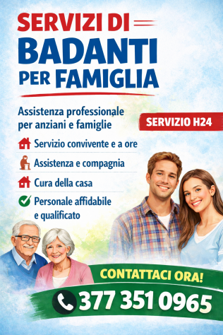 BADANTE H24 PER FAMIGLIE – ASSISTENZA ANZIANI