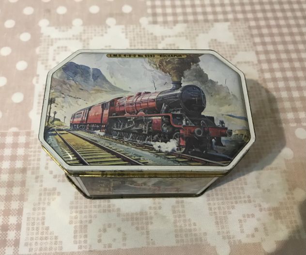 SCATOLA LATTA VINTAGE CON TRENI - Foto 6