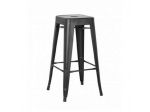 Sgabello design industriale in metallo nero per bar pub