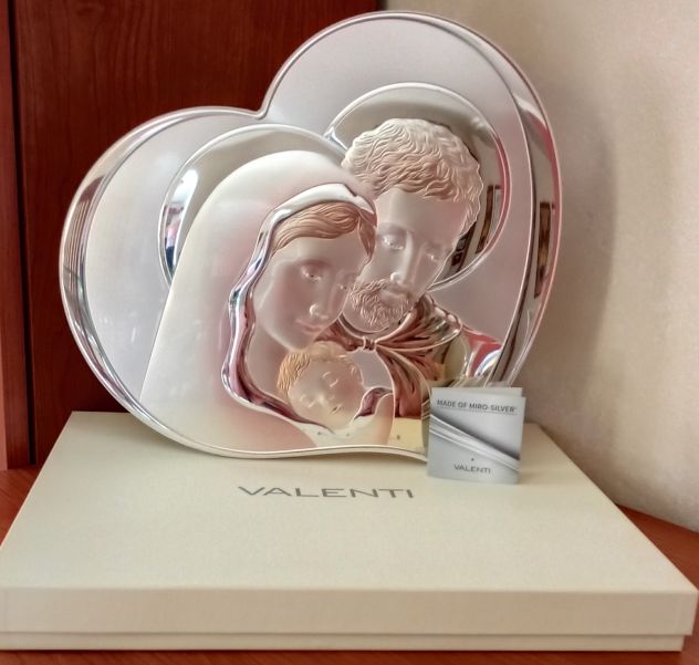 Quadro sacro “Sacra Famiglia” VALENTI in Argento 999,95% NUOVO - Foto 10