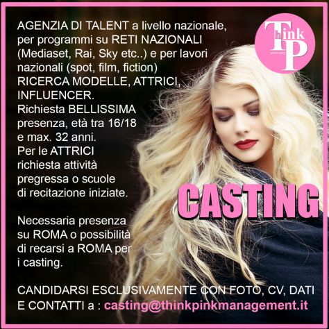 MODELLE, ATTRICI ED INFLUENCER PER PROGRAMMI TELEVISIVI