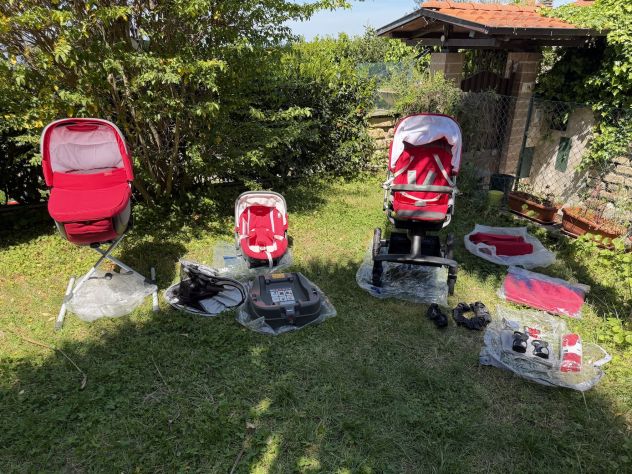 Inglesina Quad Trio rosso completo e super accessoriato condizioni eccellenti