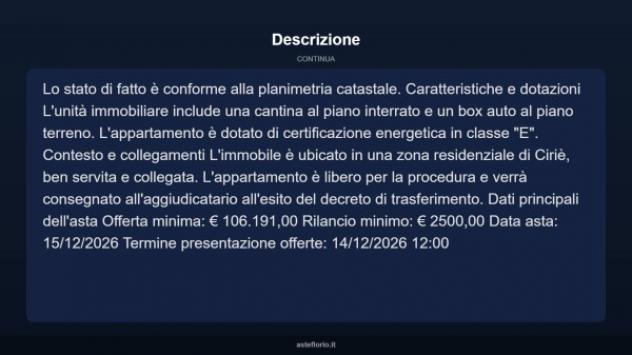Immobile in asta di 131 m² con più di 5 locali e box auto in vendita a Ciriè - Foto 5
