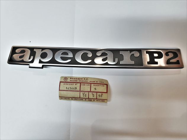 TARGHETTA ANTERIORE CABINA “APE CAR P2”
