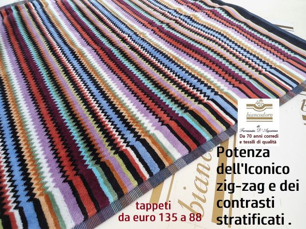 Tappeti Missoni cm. 90 x 60 cotone , double face . - Foto 5