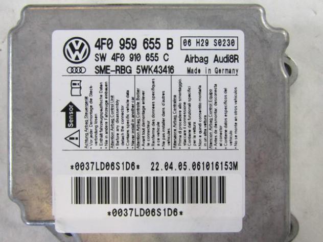 4F0959655B KIT AIRBAG AUDI A6 SW 3.0 D 4X4 165KW AUT 5P (2006) RICAMBIO USATO 4F0880201AA 4F1858005A 4F1880204D - Foto 2