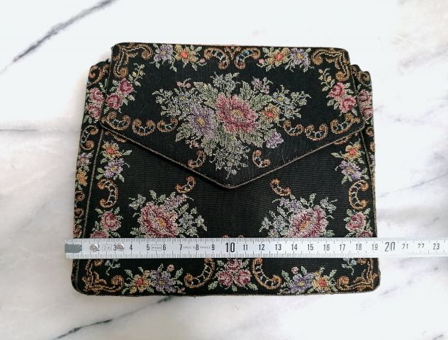 AUTENTICA BORSETTA DA SERA A PICCOLO PUNTO ORIGINALE VINTAGE 1950 CIRCA. - Foto 8