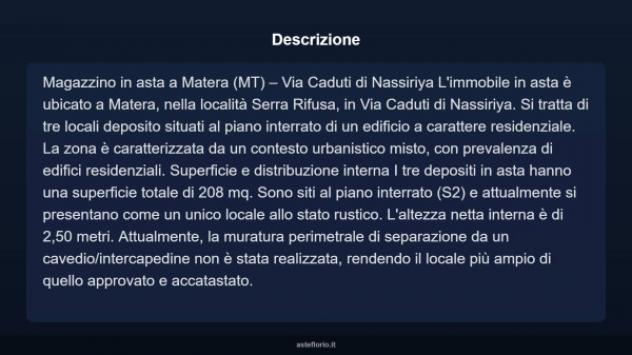 Immobile in asta di 208 m² in vendita a Matera - Foto 4