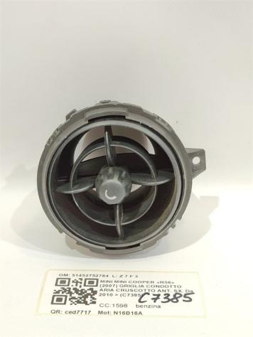 BOCCHETTA ARIA CRUSCOTTO SX MINI Cooper 2° Serie 51452752764 N16B16A (0613)