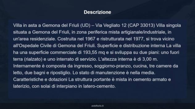 Immobile in asta di 193 m² con più di 5 locali in vendita a Gemona del Friuli - Foto 18