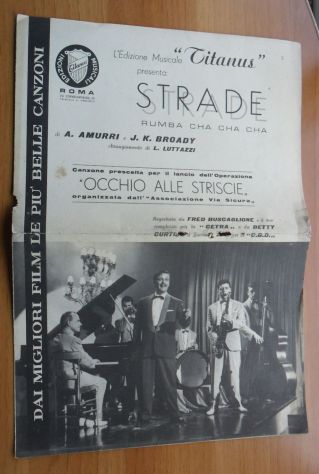 SPARTITO - STRADE - RUMBA E CHA CHA CHA - DI AMURRI E BROADY - ARRANGIAMENTO DI