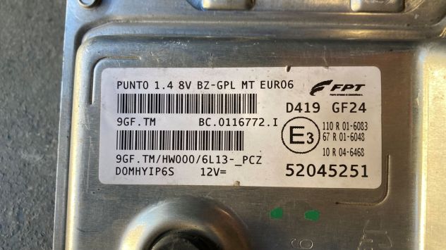 Centralina motore originale Fiat Punto 1.4 benzina 8v del 2016 (52045251) - Foto 3