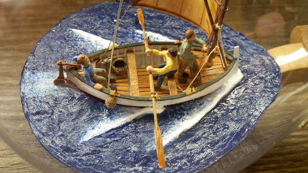 Modellino gozzo ligure San giuseppe e altri nave in bottiglia - Foto 4