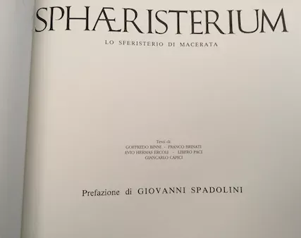 Libro SPHAERISTERIUM Macerata 1989 NUOVO (IMMACOLATO) - Foto 2