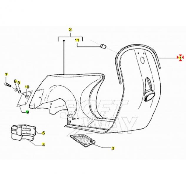 Bordo scudo in plastica bianco Vespa PX - Foto 3