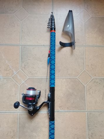 Canna Carbonio 6,20 Metri Mulinello Shimano Bolognese Trota Mare da pesca - Foto 3