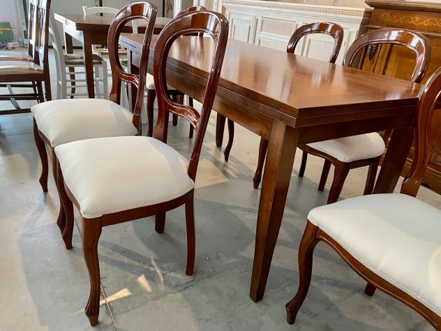 NUOVO TAVOLO DI VERO MASSELLO, Cm.160x85, ALLUNGABILE Cm. 240, FINITURA BASSANO - Foto 5