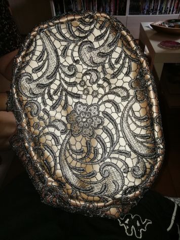 Borsa a sacco donna rosa con ricami - Foto 4