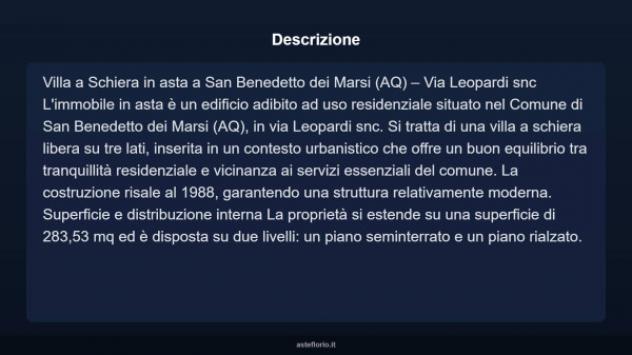 Immobile in asta di 283 m², box auto in vendita a San Benedetto dei Marsi - Foto 3