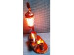lampada da tavolo in legno ed ottone di aldo tura con scarponcino