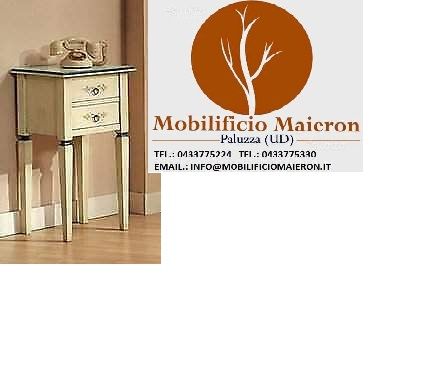 Mobili Rustici l'Aquila Porta telefono con 2 cassetti laccato decorato cod 7403