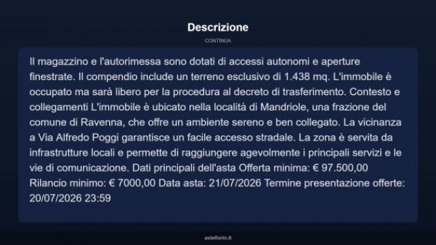 Immobile in asta di 213 m² con più di 5 locali e box auto in vendita a Ravenna - Foto 11
