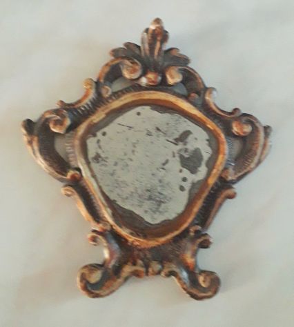 Coppia Antichi Specchi fine '700 al mercurio cornice cartagloria , pezzi unici l - Foto 3