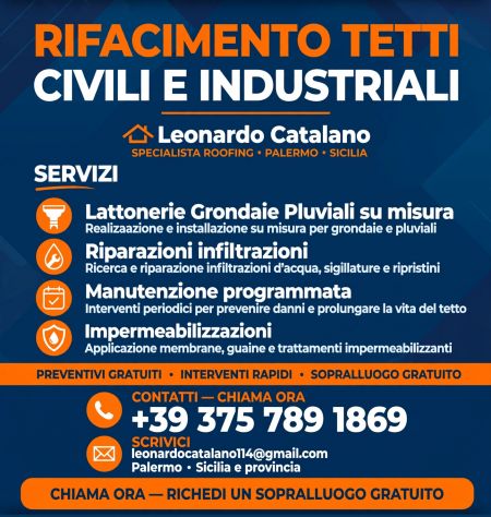 Rifacimento tetti pulizia grondaie