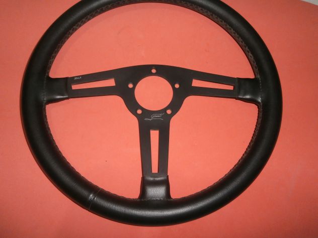 VOLANTE IN PELLE PER AUTO D'EPOCA ALFA FIAT LANCIA JOLLY ATTACCO 5 FORI D.35cm - Foto 4