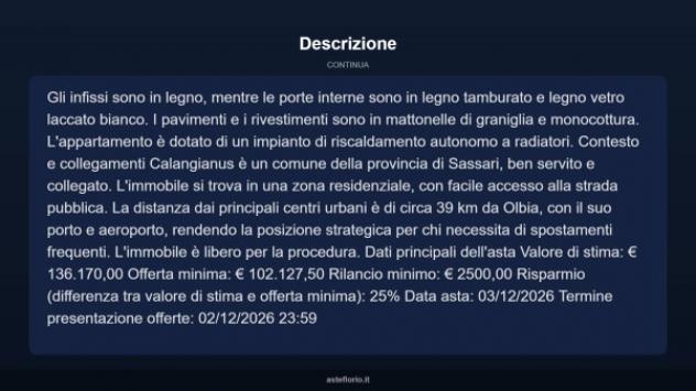 Immobile in asta di 217 m² in vendita a Calangianus - Foto 13