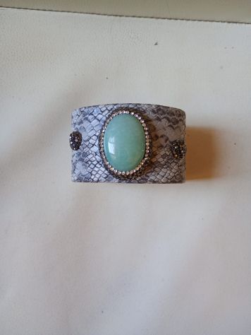Bracciale donna semi rigido con Pietra in Giada – VINTAGE - certificato - Foto 4