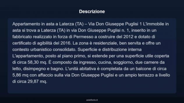 Immobile in asta di 80 m², box auto in vendita a Laterza - Foto 7