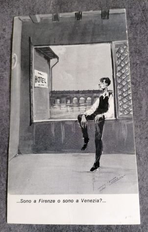 Lotto di 10 cartoline umoristiche "Alluvione di Firenze 1966". - Foto 9
