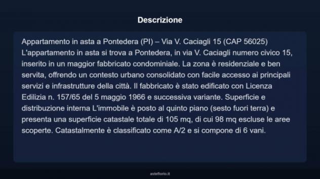 Immobile in asta di 105 m² con più di 5 locali in vendita a Pontedera - Foto 4
