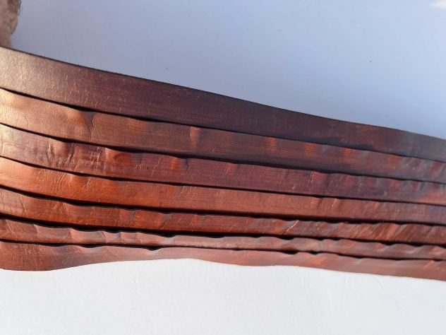 T44 Fascia in pelle a vegetale anilina brandy H 10,5 cm - L 4 mt - Foto 6
