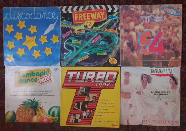 Lotto 6 cover (solo cover) 33 giri Turbo Trax Bananarama Freeway 2 Discodance