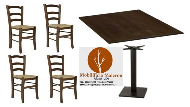 Set Ancona Tavoli Sedie Arredo Bar Ristorante Pub Pizzeria cod512 Nuovi Non usat