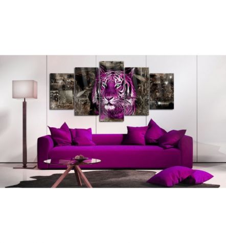 Quadro Con Vetro Acrilico Tigre Viola Cm.100x50 E 200x100 - Foto 2