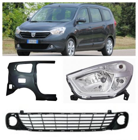 Dacia Lodgy cofano paraurti fanale musata airbag 2012-2017