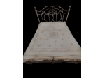 Pregiatissima e bellissima coperta matrimoniale in purissimo lino inserti fatti