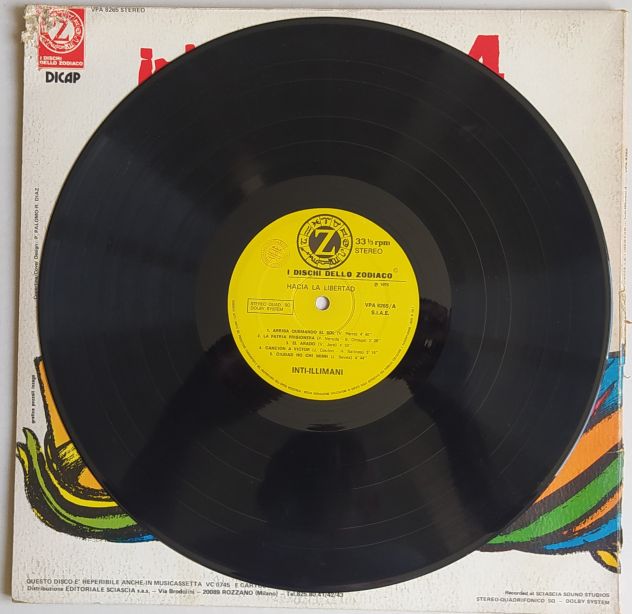 INTI ILLIMANI 4 -Hacia la Libertad- Ed Zodiaco-SIAE- LP 1974 - Foto 2